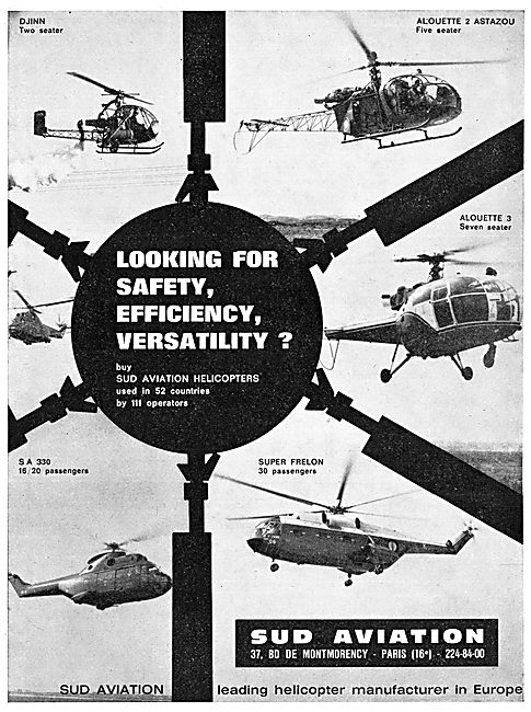 Sud Aviation Helicopter Range 1967                               