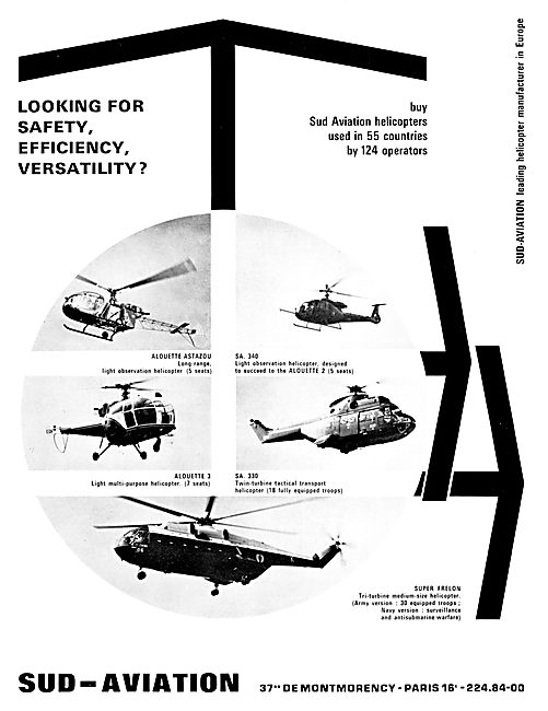 Sud Aviation Helicopters 1968                                    