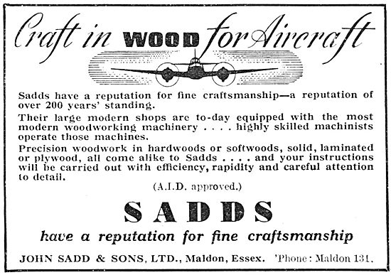 John Sadd - Woodworkers To The Aircraft Industry 1941            