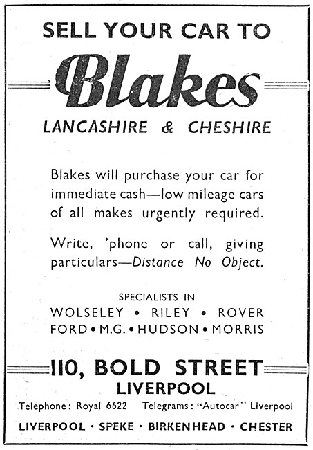 Blakes Car Sales Lancashire & Cheshire                           