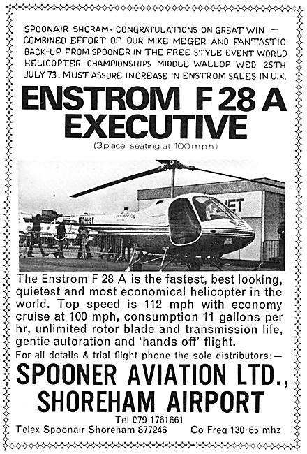 Spoonair. Spooner Aviation, Shoreham. Enstrom Distributors       