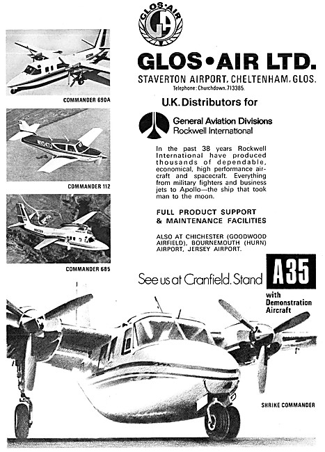 Glos-Air , Staverton. Rockwell Aircraft Distributors             