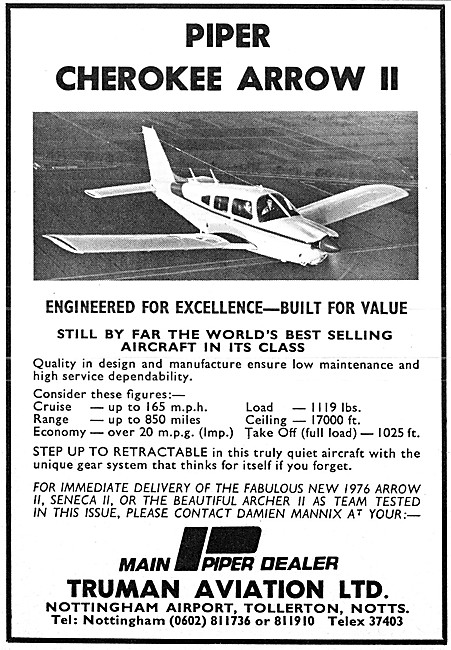 Truman Aviation. Tollerton. Piper Aircraft Sales                 