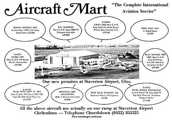Aircraft Mart. Staverton. Aircraft Sales                         