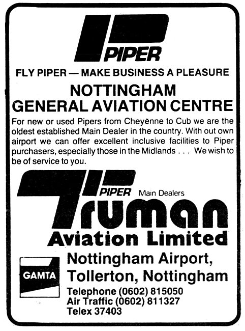 Truman Aviation Nottingham Airport Tollerton                     