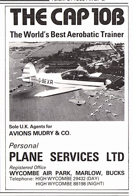 Personal Plane Services  Wycombe Air Park Booker - Mudry CAP 10B 