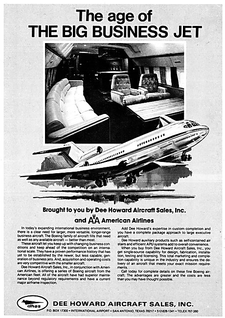 Dee Howard Aircraft Sales 1981                                   