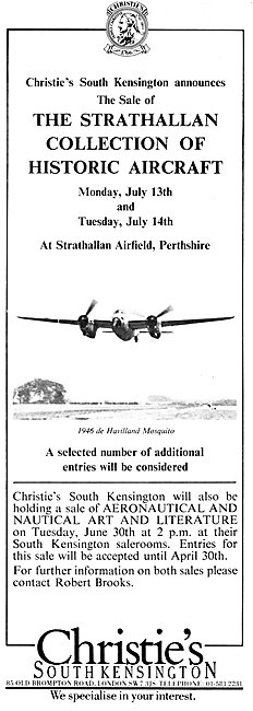 Christies Strathallan Historic Aircraft Sale July 1981           