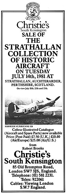 Christies Strathallan Historic Aircraft Auction July 1981        