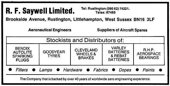 R.F.Saywell Aircraft Parts Stockists                             