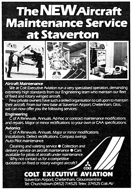 Colt Executive Aviation. Staverton. Aircraft Maintenance & Sales 
