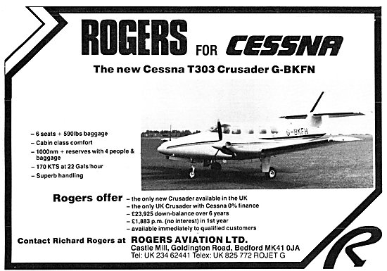 Rogers Aviation. Cessna Sales & Service. Cessna Crusader G-BKFN  