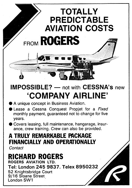 Rogers Aviation. Cessna Sales & Service. Cranfield               