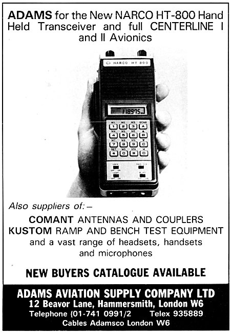 Adams - Narco HT-800 Hand Held Transceiver. 1983                 