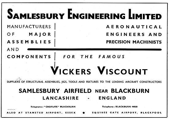 Salmesbury Engineering Components For The Vickers Viscount       