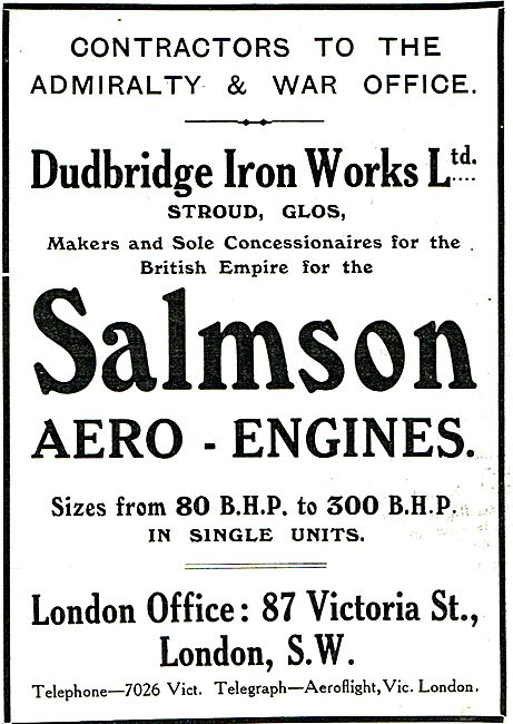 Dudbridge Iron Works - Salmson 80-300 BHP Aero Engines           