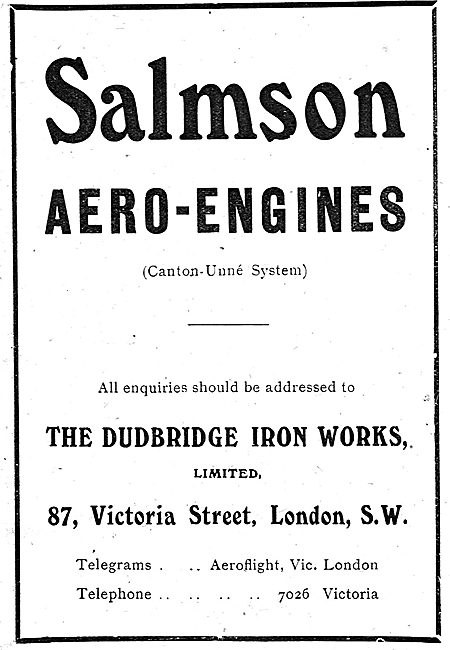 Salmson (Canton-Unne System) Aero Engines - Dudbridge Iron Works 