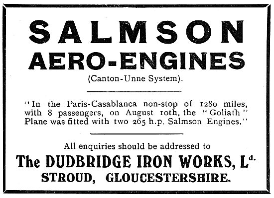 Salms Aero Engines - Dudbridge Iron Works. Stroud. Goliath       