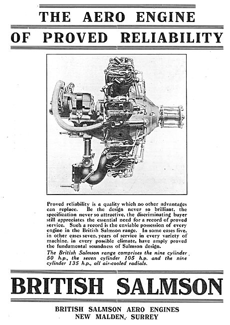 British Salmson Aero Engines - Proven Reliability                