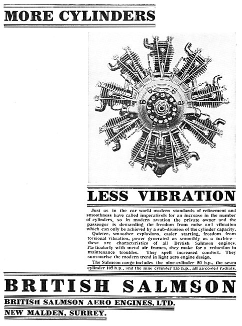 British Salmson Aircraft Engines                                 