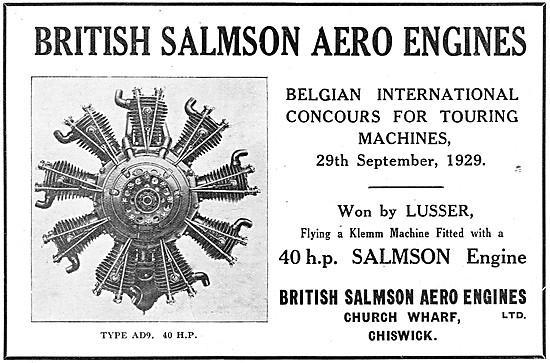 British Salmson Aero Engines 1930                                