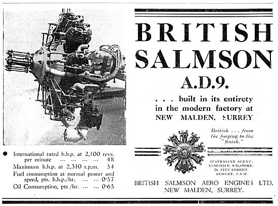 British Salmson AD9 Radial Aero Engine                           
