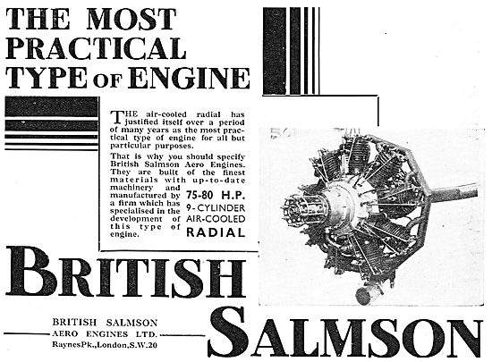 British Salmson Air Cooled Radial Aero Engines - 75-80HP         