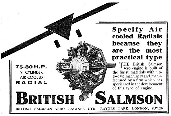 British Salmson 80 HP Radial Aero-Engine                         