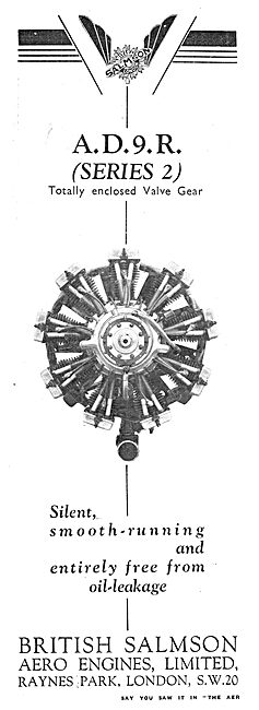 British Salmson AD9R (Series) Aero Engine                        