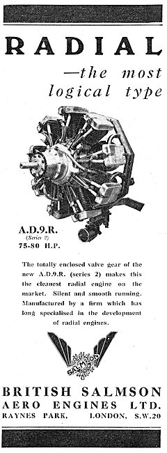 British Salmson AD9R Aero Engine                                 