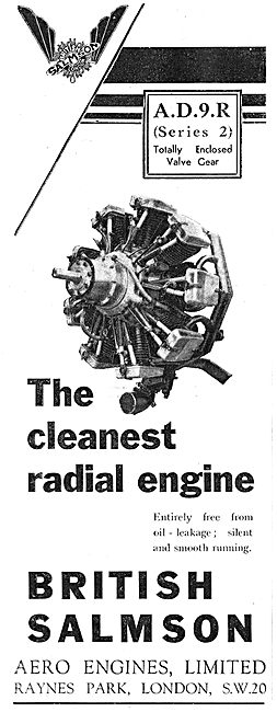 British Salmson AD9R Aero Engine                                 