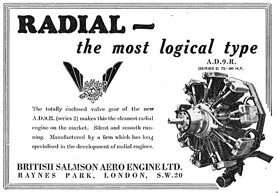 British Salmson AD9R Aero Engine - Enclosed Valve Gear           