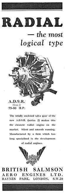 British Salmson AD9 R Series 2 Aero Engine                       