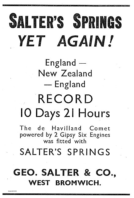 Salter's Springs Fitted To Clouston's Gipsy Six Engines          