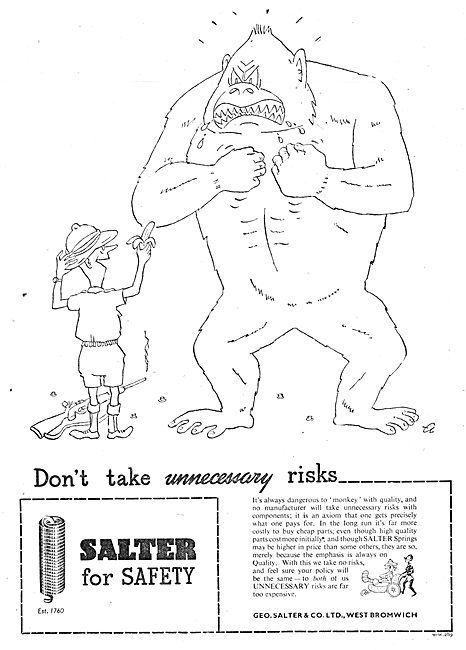 Salters Aircraft Springs - 1950 Advert                           