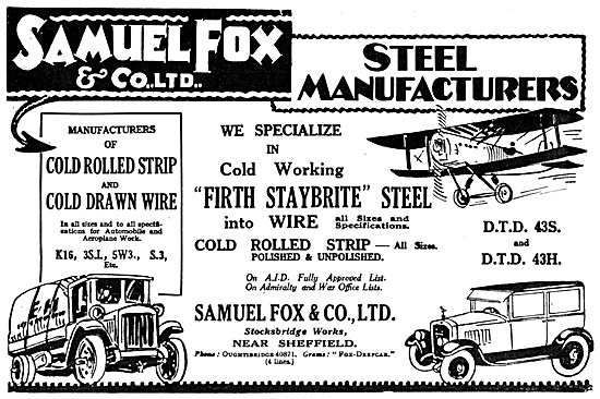 Samuel Fox Steel Manufacturers                                   