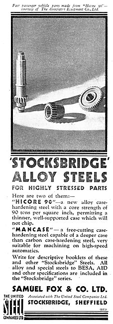 Samuel Fox - Stocksbridge Alloy Steels. Highcore 90.             