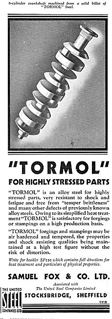 Samuel Fox - Tormol Alloy Steel For Highly Stressed Aircraft Part