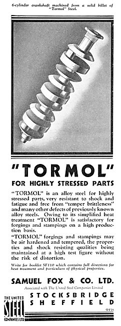 Samuel Fox Tormol Steel 1932                                     