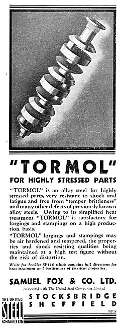 Samuel Fox Tormol Alloy Steel 1933                               