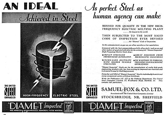 Samuel Fox Diamet Inspected High Frequency Electric Steels       
