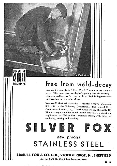 Samuel Fox Silver Fox Stainless Steel - Free From Weld Decay     