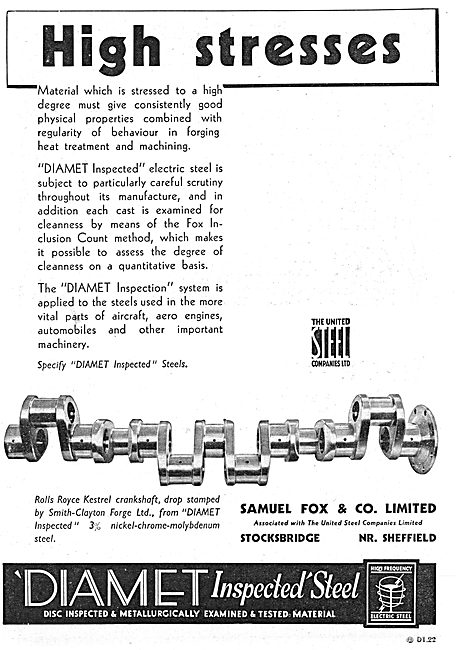 Samuel Fox DIAMET Inspected Steel. Electric Steel                