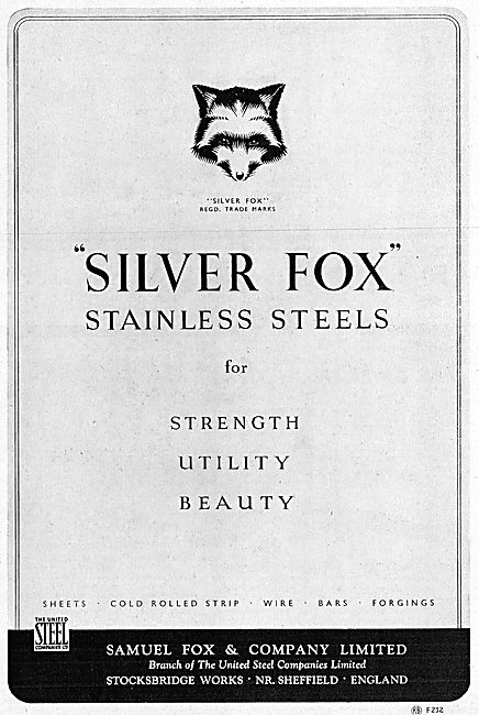 Samuel Fox & Co :  Silver Fox Stainless Steels                   