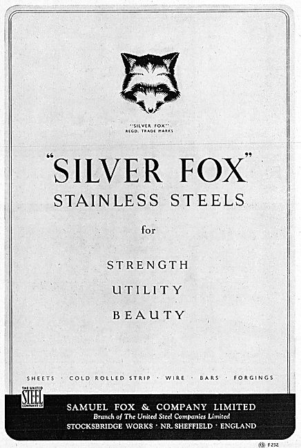 Samuel Fox & Co :  Silver Fox Stainless Steels                   