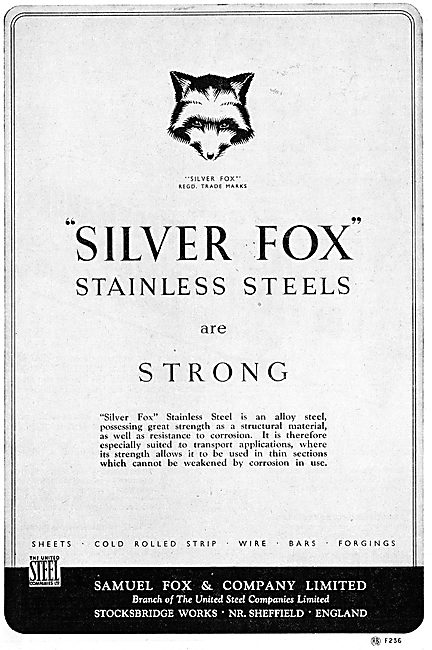 Samuel Fox Sliver Fox Stainless Steels                           