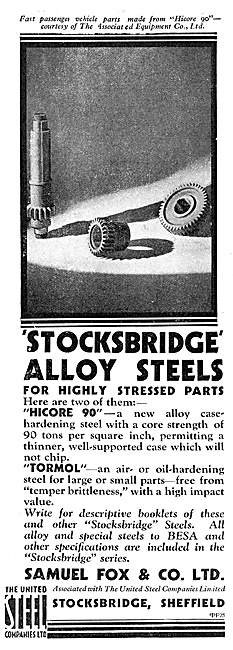 Samuel Fox Stocksbridge Alloy Steels Hicore 90 Tormol            