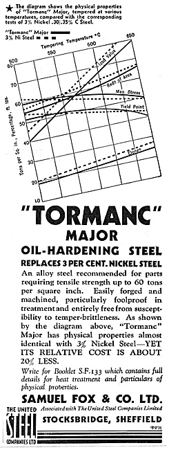 Samuel Fox Stocksbridge Alloy Steels Tormanc                     