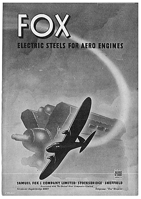 Samuel Fox Electric Steels For Aero Engines                      