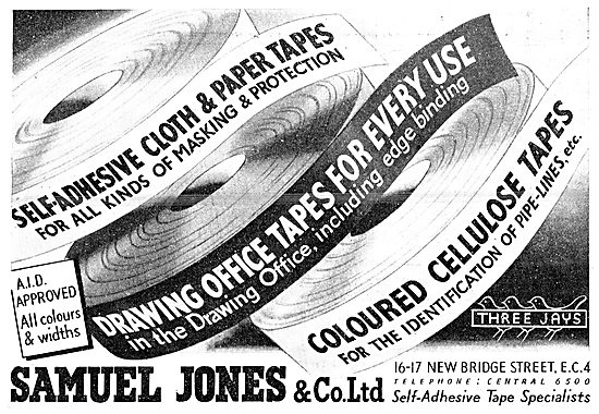 Samuel Jones Self Adhesive Cloth & Paper Marking Tapes  1943     